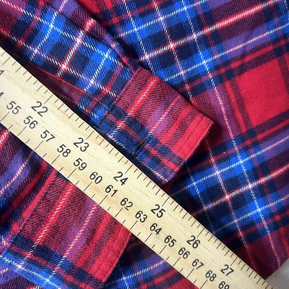 J.Crew Mercantile L Women’s Quarter Zip Tartan Plaid Red Flannel - Picture 10 of 10